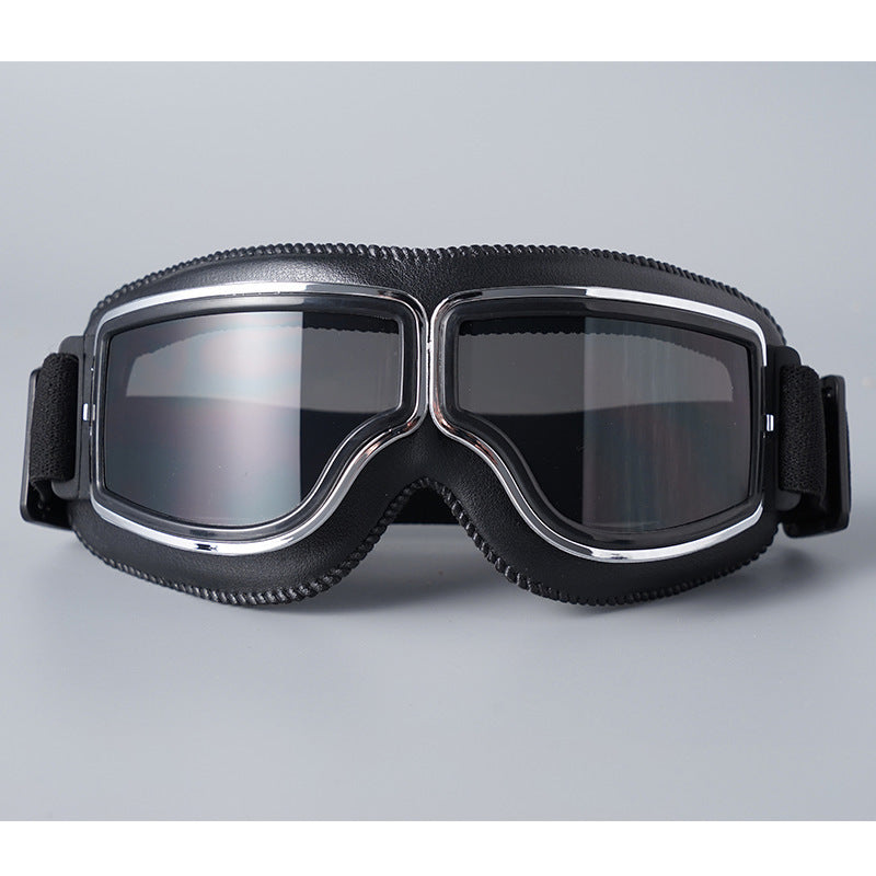 Motorradbrille Vintage-Design mit verstellbarem Gummiband -    Zorenza