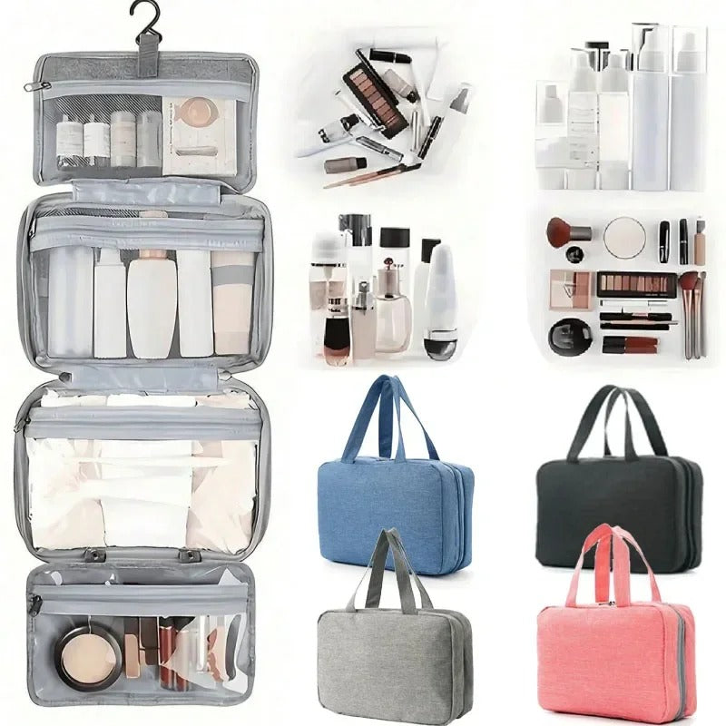 Kulturtasche zum Aufhängen mit 4 Fächern und wasserdichtem Material -    Zorenza