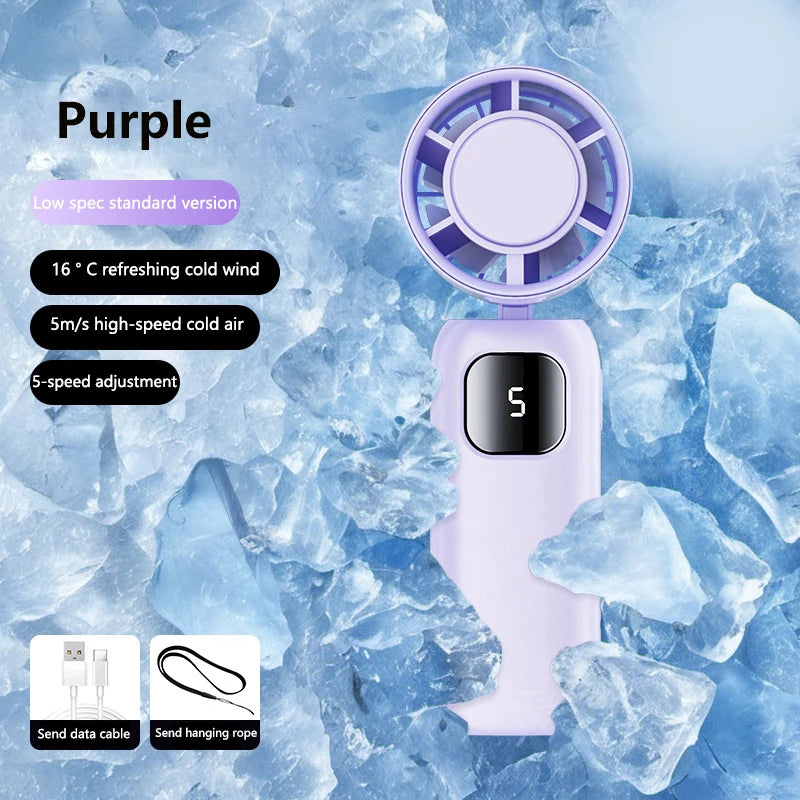 Turbo-Handventilator mit Eis-Kühlfunktion und LED-Display -    Zorenza