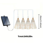 Solar-Feuerwerkslichter mit 200 LEDs - Warmweiß, Weiß, Bunt Zorenza