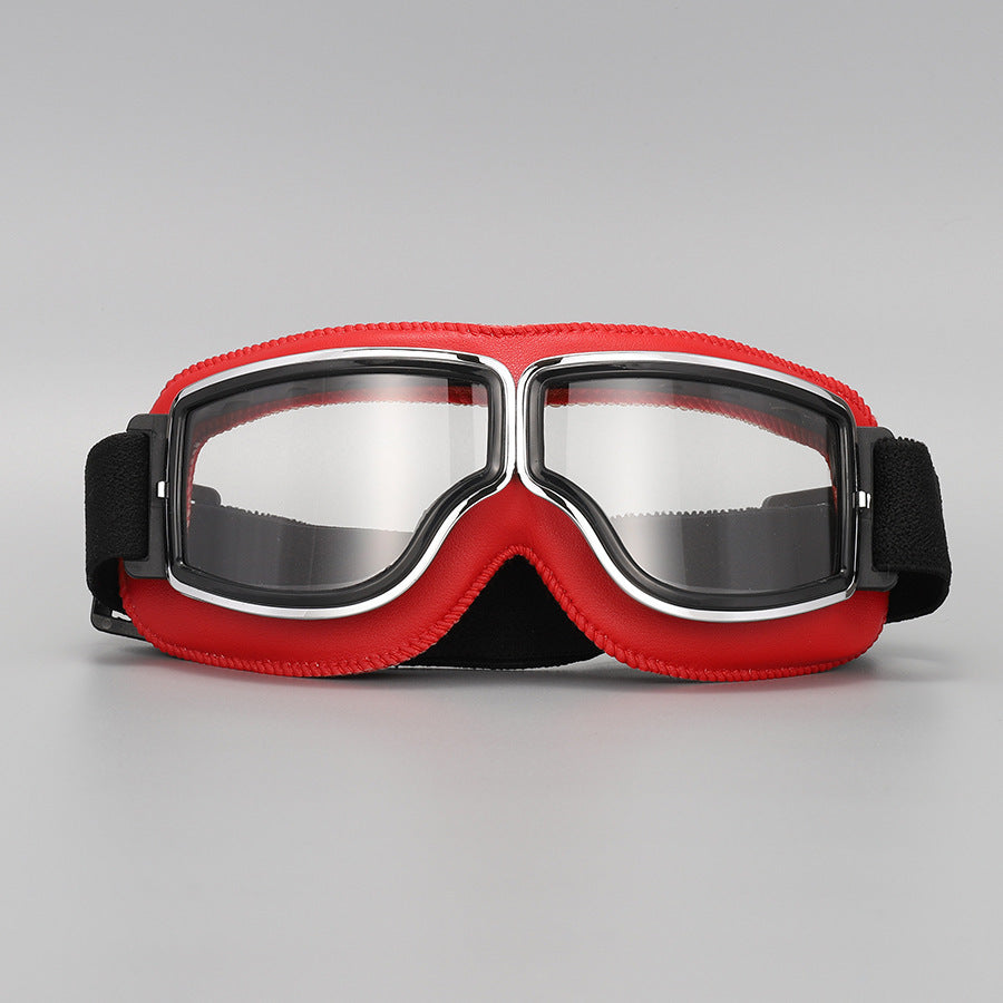 Motorradbrille Vintage-Design mit verstellbarem Gummiband -    Zorenza
