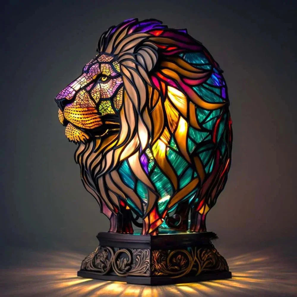 Tiffany Tierlampe Buntglas – Handgefertigt mit warmem Licht -    Zorenza
