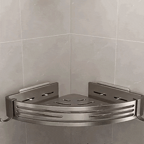 Duscheckregal 2er-Set – Bohrlochfreie Wandmontage mit Haken -    Zorenza