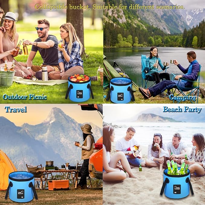 Campingdusche USB Akku mit faltbarem Wassereimer 20L -    Zorenza