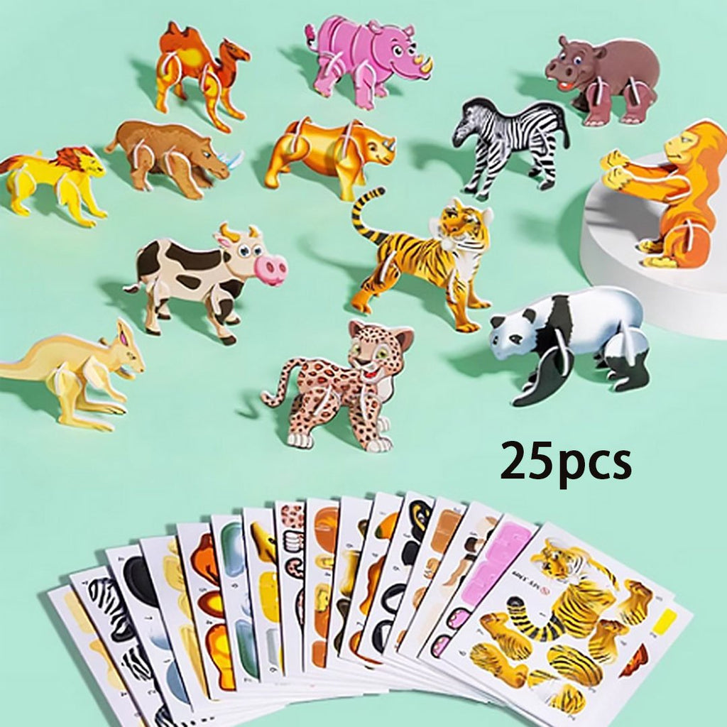 3D Cartoon Puzzle-Set – Pädagogisches Bastelpuzzle für Kinder -    Zorenza