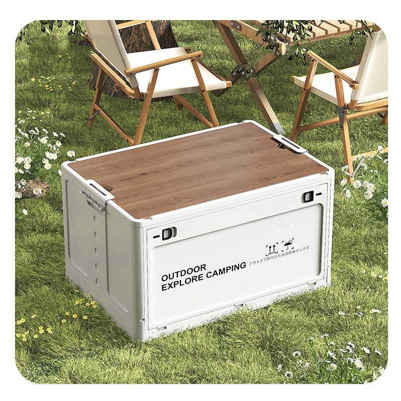 Klappbox mit Holzdeckel für Camping und Haushalt -    Zorenza