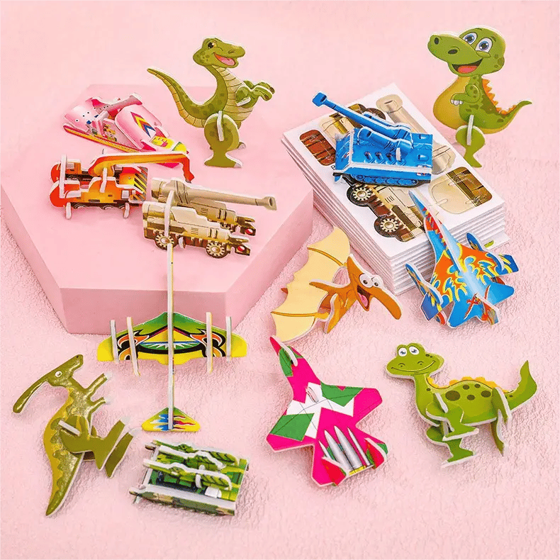 3D Cartoon Puzzle-Set – Pädagogisches Bastelpuzzle für Kinder -    Zorenza
