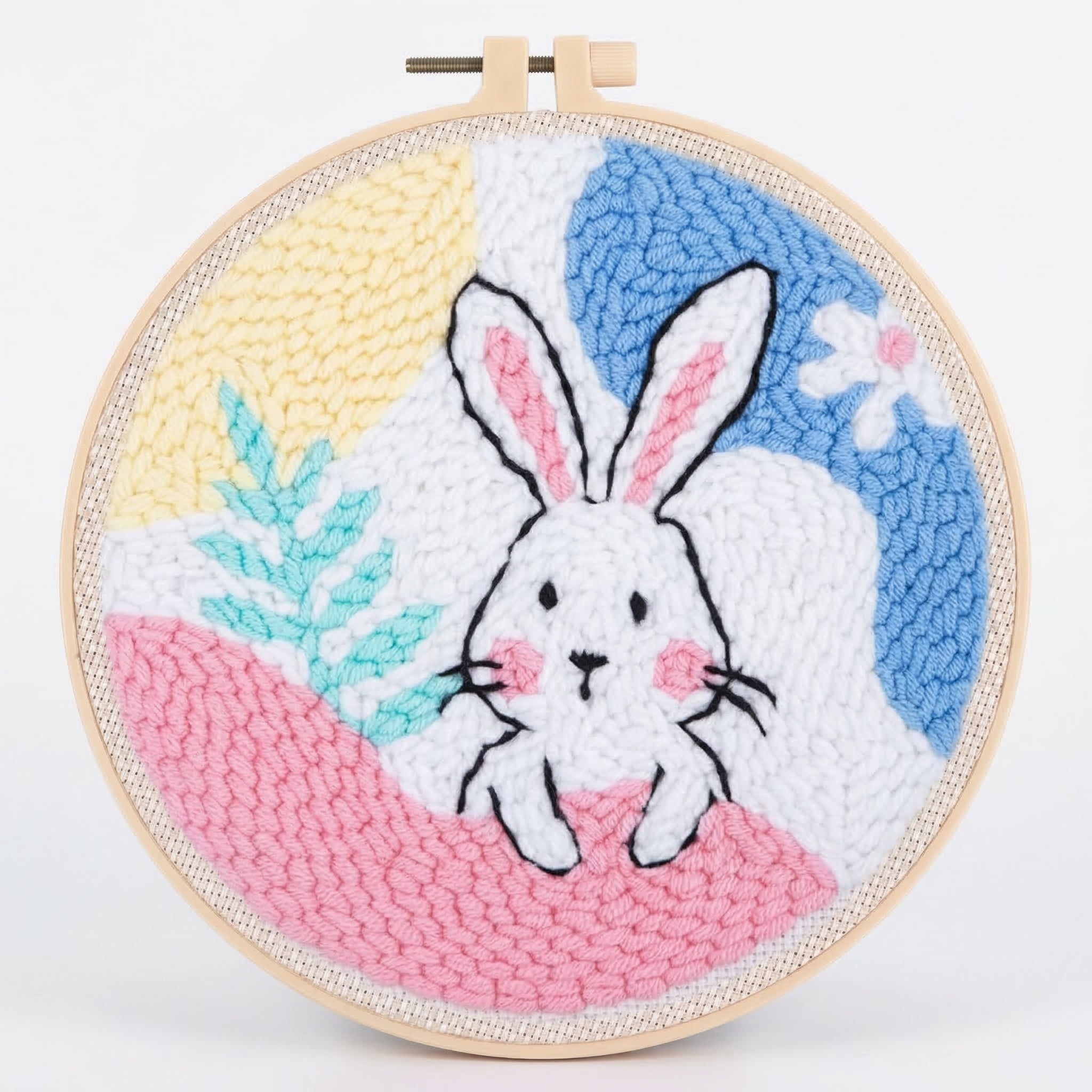 Punch Needle Set mit bunter Wolle und Stickrahmen -    Zorenza