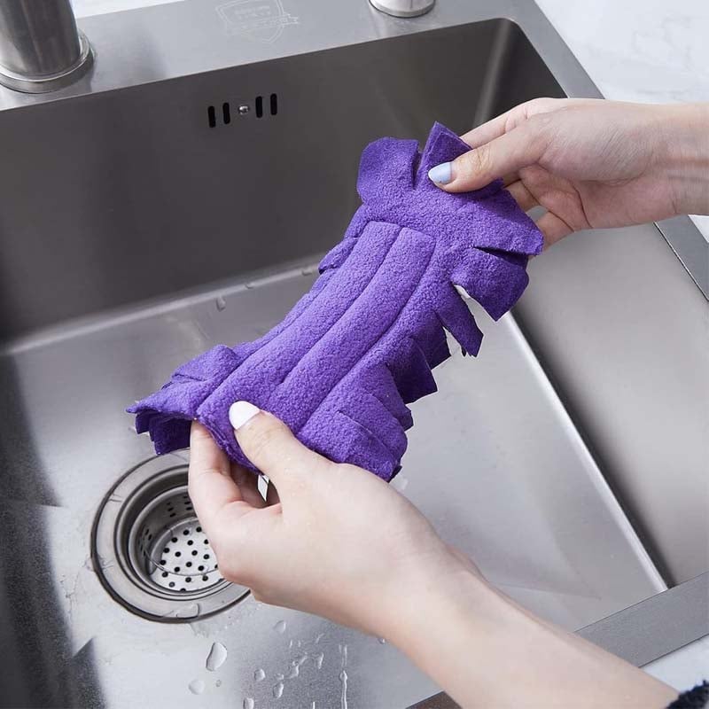 Staubwedel Chenille Mikrofaser – 5 Farben mit ergonomischem Griff -    Zorenza
