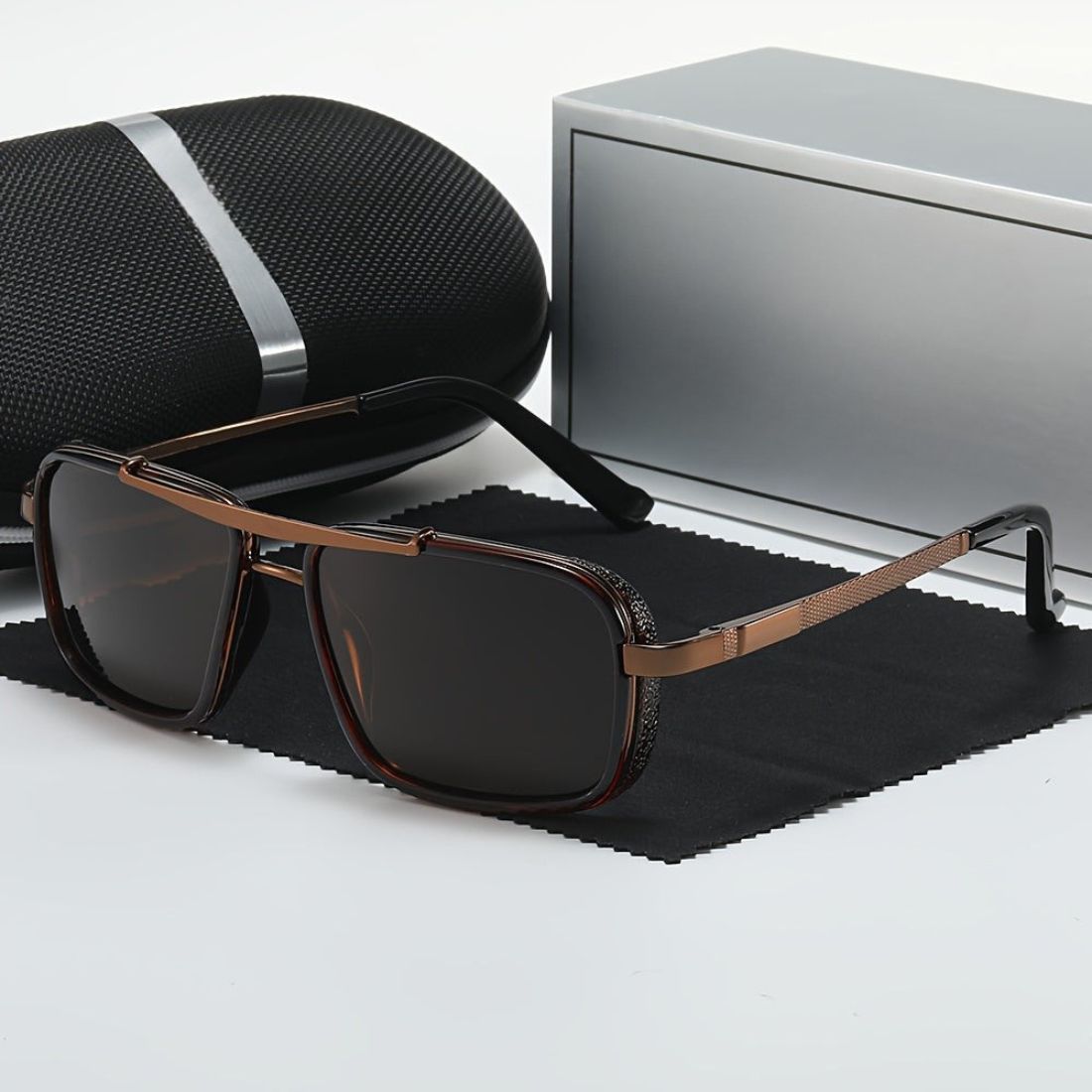 Sonnenbrille Herren polarisiert – Edelstahl Rahmen mit UV-Schutz -    Zorenza