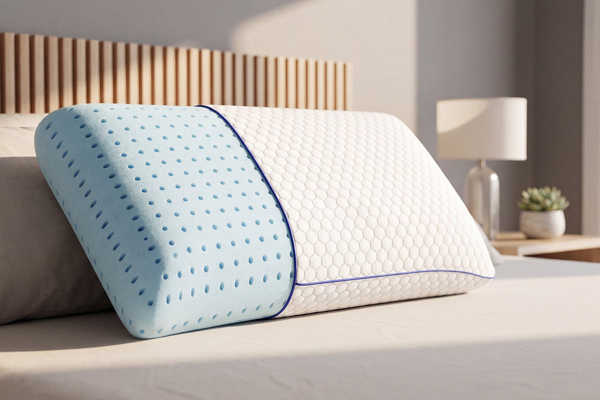 Memory-Foam-Kissen mit Kühlgel – Ergonomische Stütze für Nacken -    Zorenza