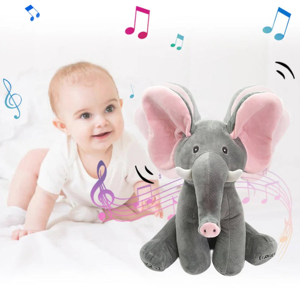 Musikspielzeug Elefant interaktiv mit beweglichen Ohren -    Zorenza