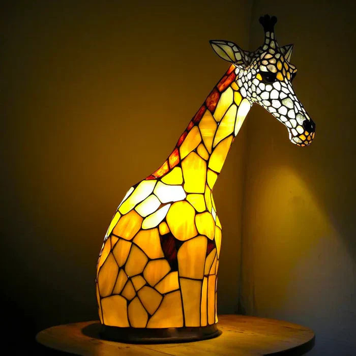 Tiffany Tierlampe Buntglas – Handgefertigt mit warmem Licht -    Zorenza
