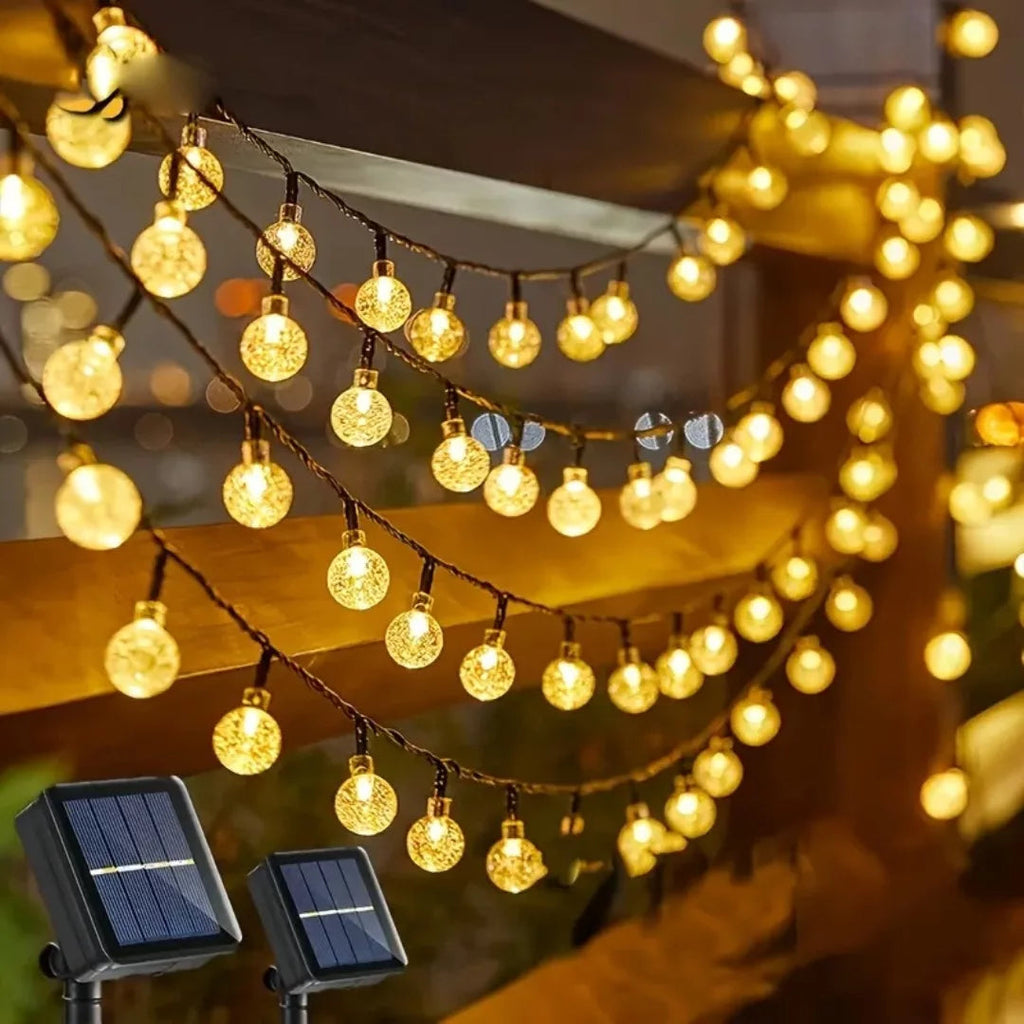 Solar LED Lichterkette mit Kristallkugeln -    Zorenza