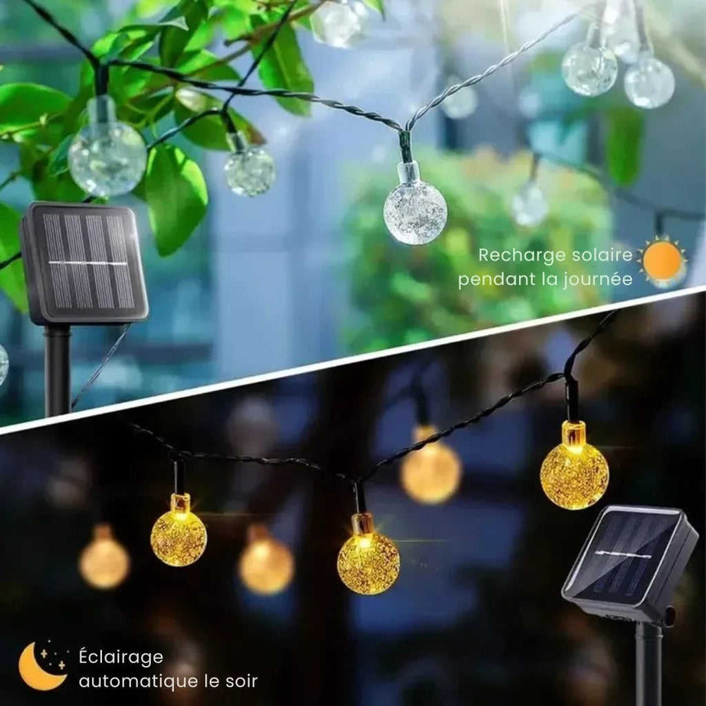 Solar LED Lichterkette mit Kristallkugeln -    Zorenza