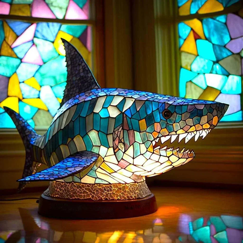 Tiffany Tierlampe Buntglas – Handgefertigt mit warmem Licht -    Zorenza