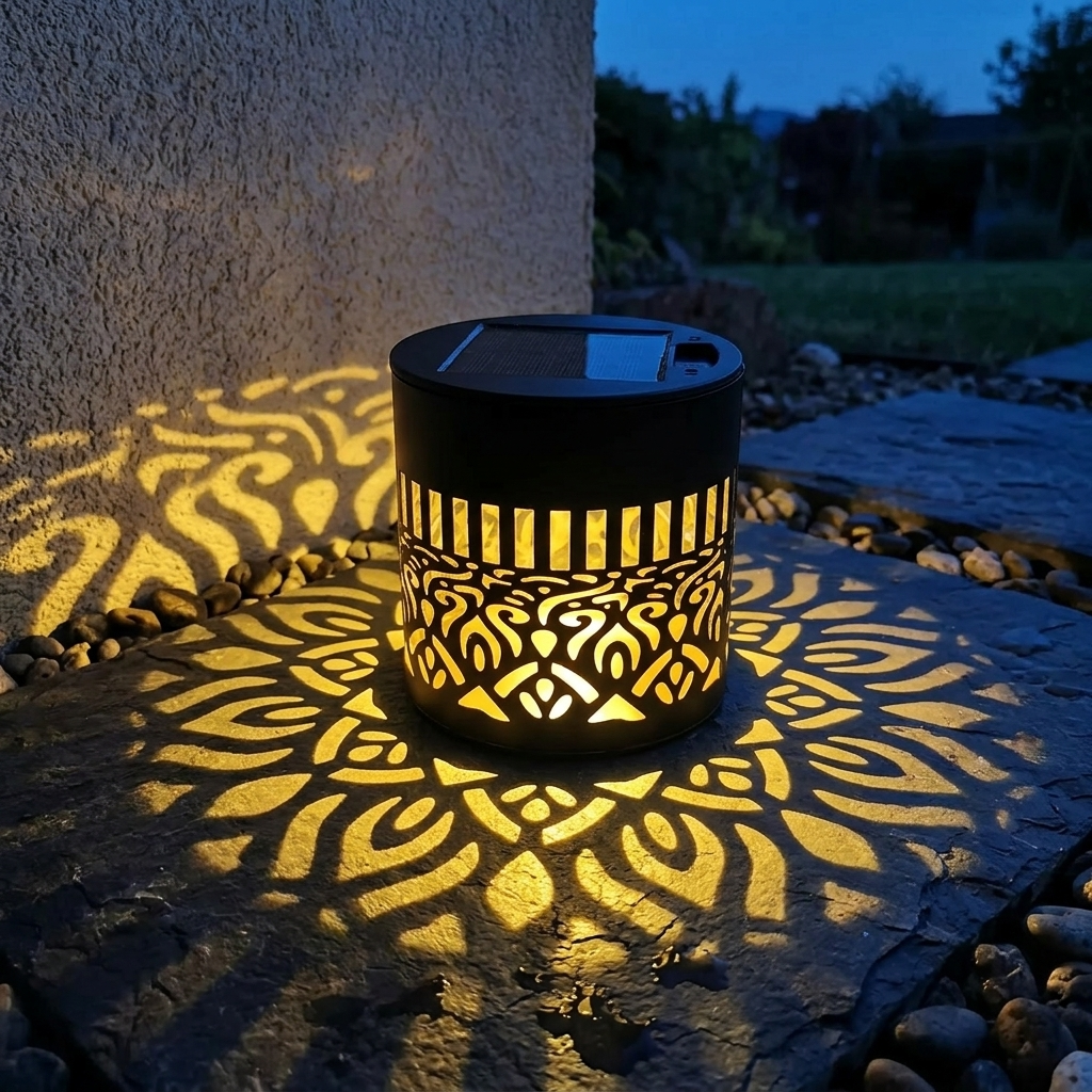 Solar-Wandleuchte mit Mandala-Schattenprojektion Zorenza