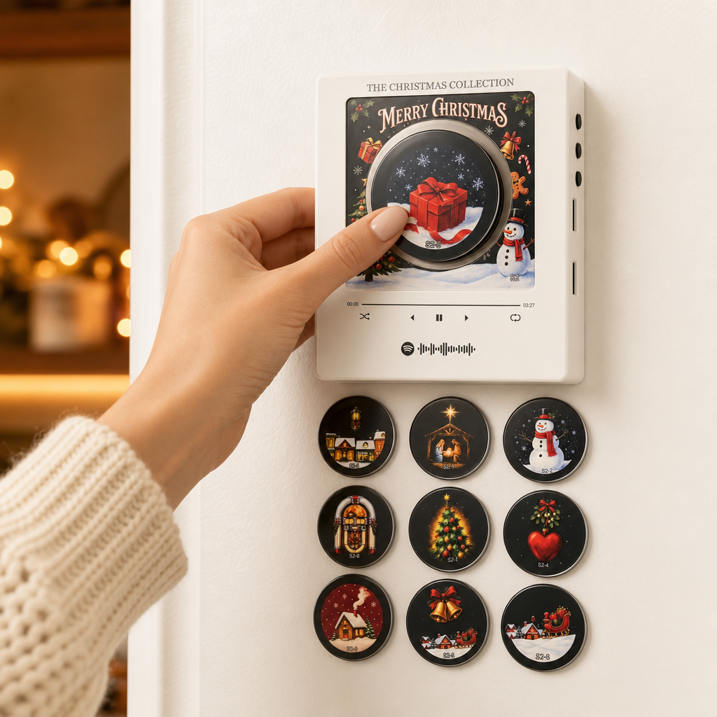 Musik-Kühlschrankmagnet Weihnachten – Schallplatten-Optik 9 Lieder -    Zorenza