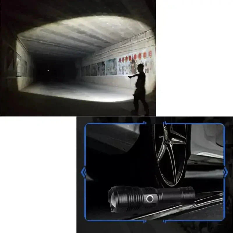 LED Taschenlampe Taktisch mit 90000 Lumen – Wasserdicht IP65 -    Zorenza