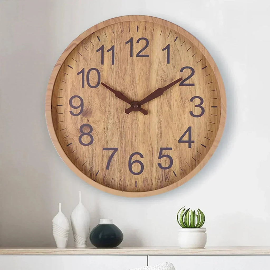 Wanduhr Holz 30 cm – Lautloses Uhrwerk Zorenza