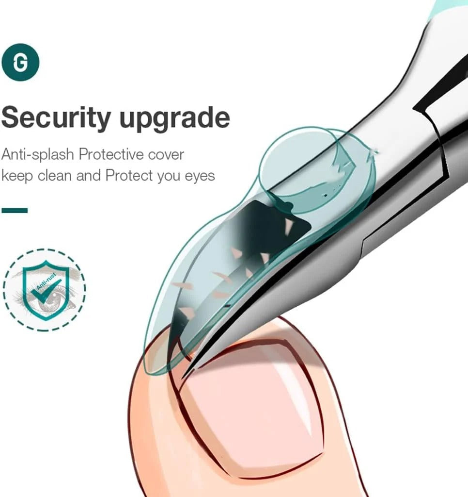 Nagelschere mit Spritzschutz – Ergonomisch für dicke Nägel -    Zorenza