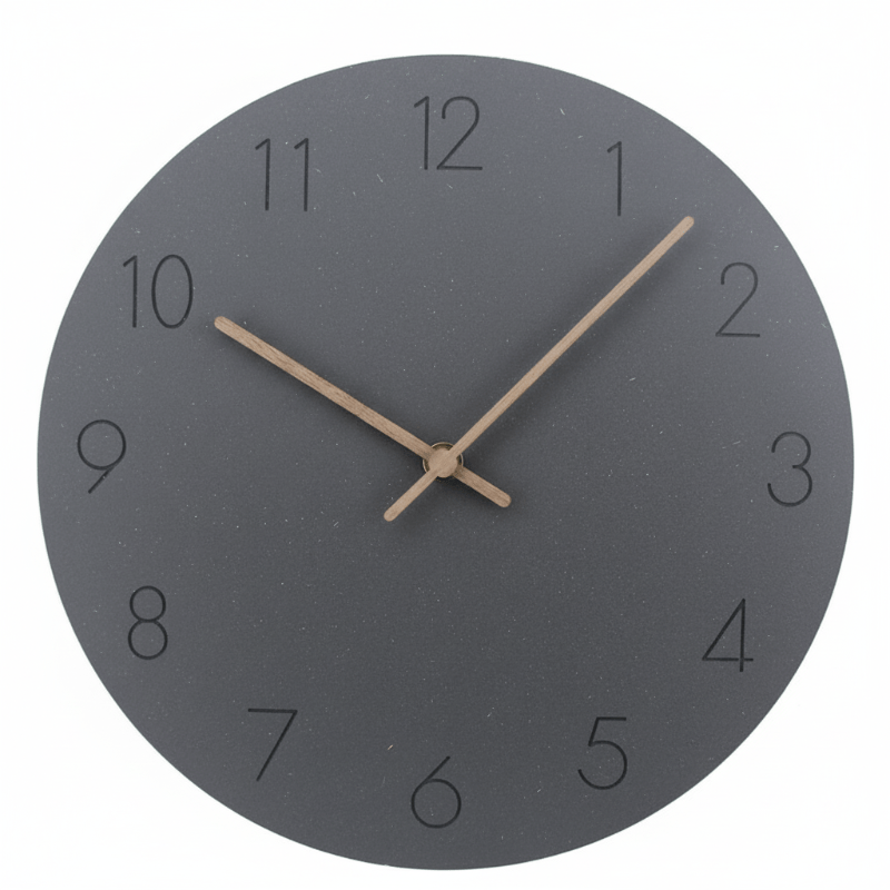 Wanduhr Geräuschlos Skandinavisch – MDF mit Walnuss-Zeigern -    Zorenza