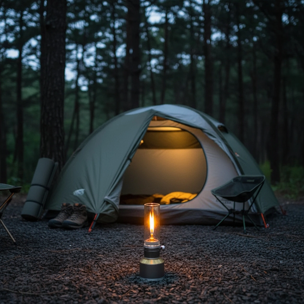 Campinglampe Aluminium mit Gaskartusche – Vintage-Stil -    Zorenza