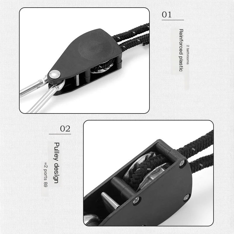 Verstellbare Zeltabspannseile mit Rollenschnalle – 4er-Set Zorenza