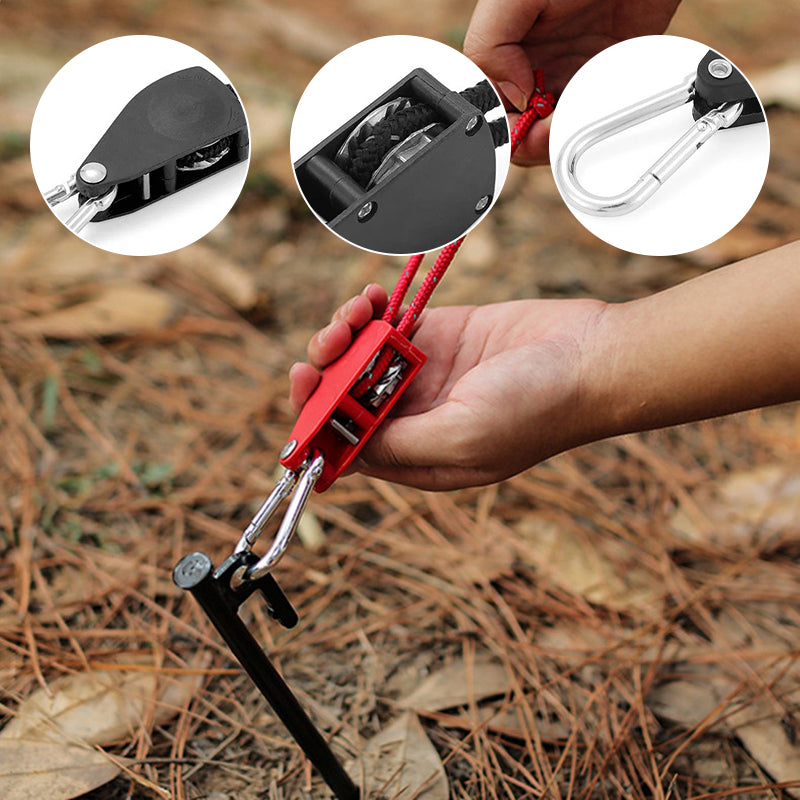 Verstellbare Zeltabspannseile mit Rollenschnalle – 4er-Set Zorenza