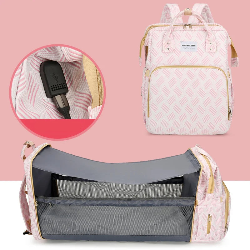 Multifunktionale Wickeltasche mit Reisebett-Funktion Zorenza