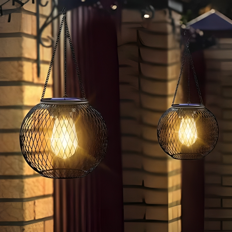 Solar-Gartenlaterne mit Metallgitter - Retro Design -    Zorenza