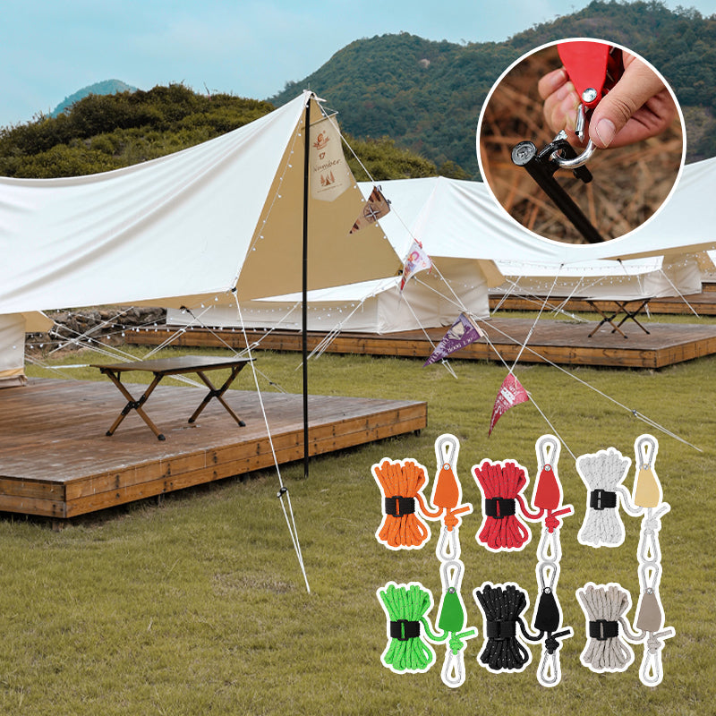 Verstellbare Zeltabspannseile mit Rollenschnalle – 4er-Set Zorenza