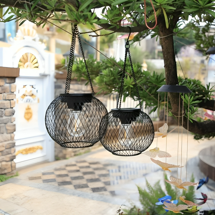 Solar-Gartenlaterne mit Metallgitter - Retro Design -    Zorenza