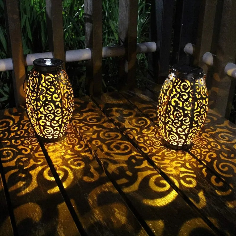 Solar-Gartenlaterne mit Ornament-Muster -    Zorenza