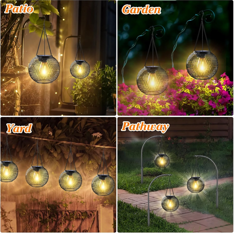 Solar-Gartenlaterne mit Metallgitter - Retro Design -    Zorenza