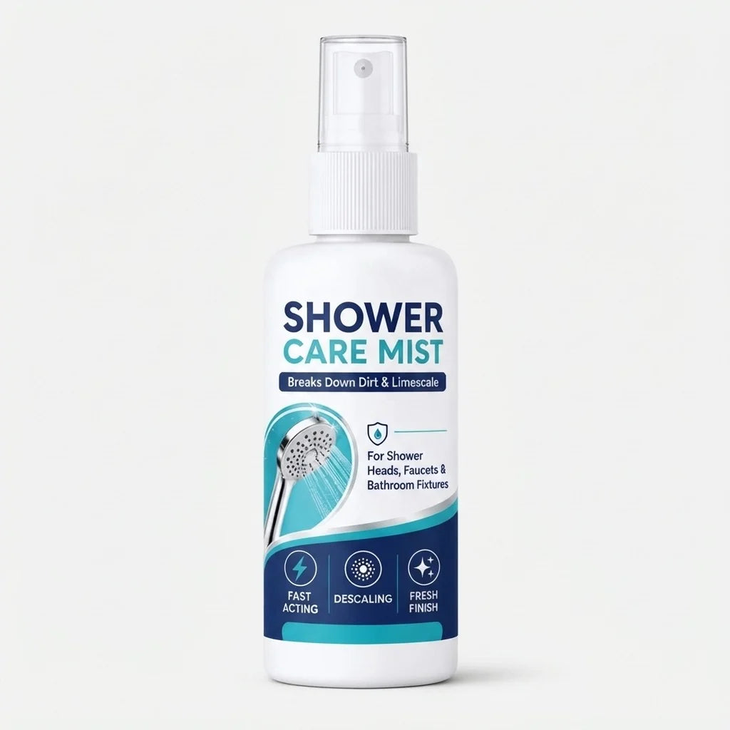 Kalkentferner-Spray für Duschkopf und Badezimmerarmaturen, 50 ml, mit Reinigungstuch -    Zorenza