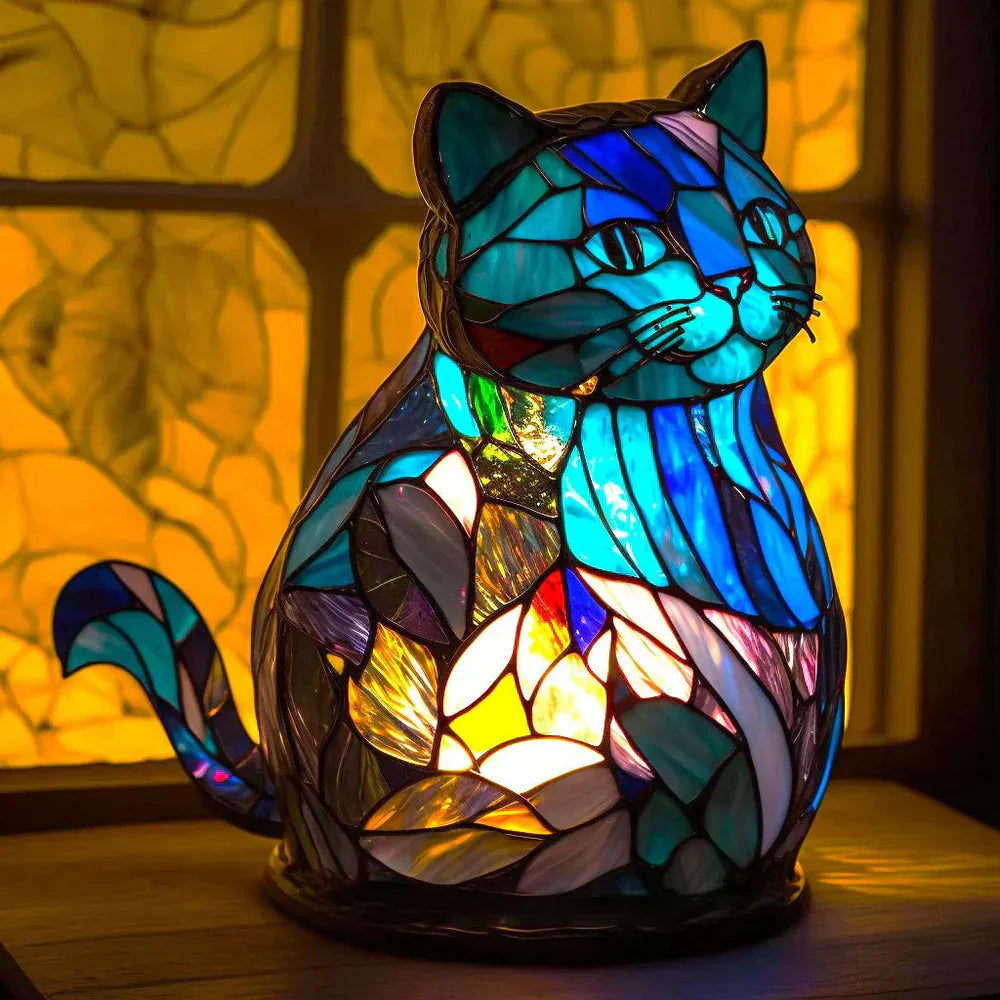 Tiffany Tierlampe Buntglas – Handgefertigt mit warmem Licht -    Zorenza