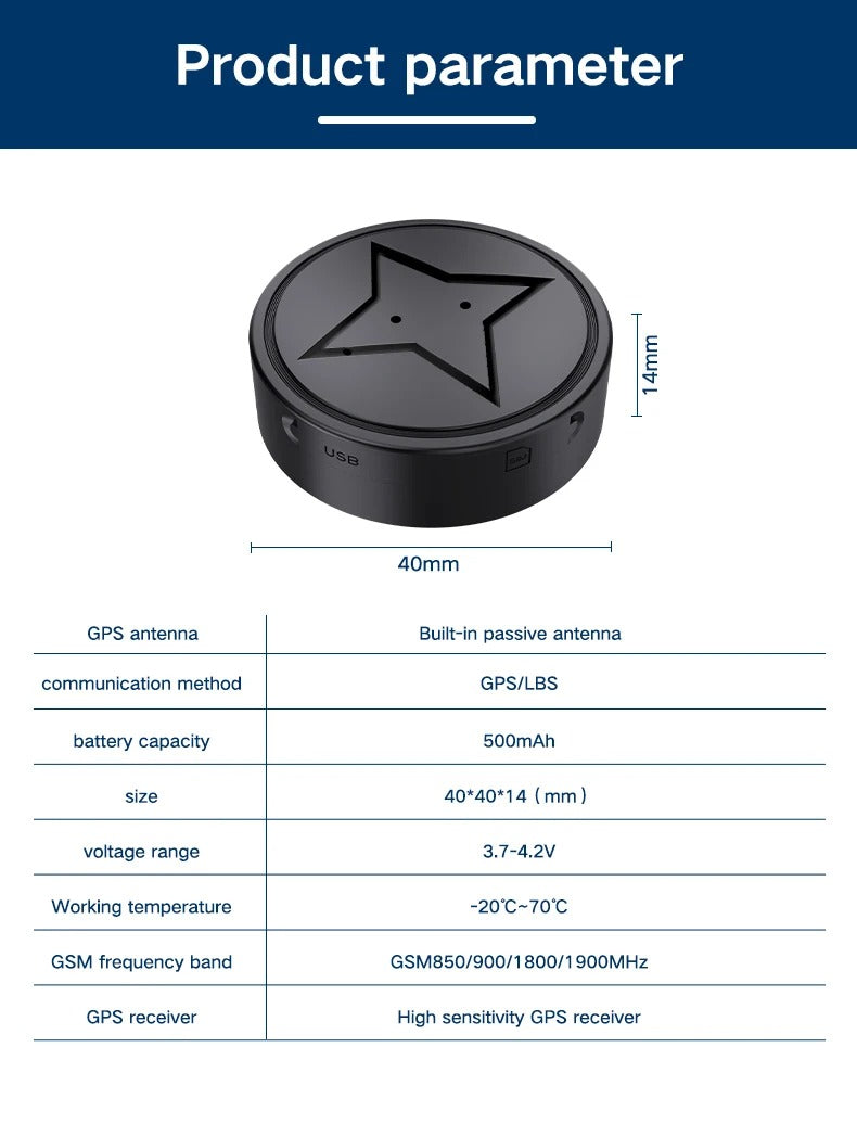 Mini Magnetischer GPS-Verfolger - Behalten Sie Ihre Wertsachen mit Echtzeit-Updates immer im Blick - Zorenza