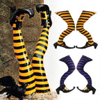Hexenbeine Deko-Pfähle aus Resin – Gestreifte Stiefel im -    Zorenza