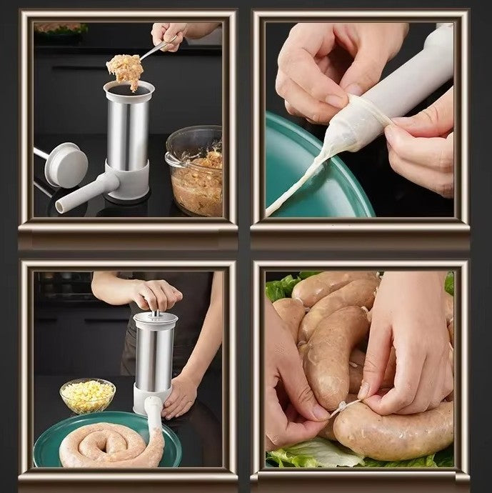 Wurstfüller Edelstahl mit 4 Füllaufsätzen -    Zorenza