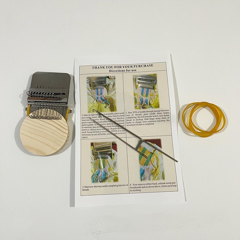 Mini-Stopfwebmaschine – Für Reparaturen und kreative Textilarbeiten -    Zorenza
