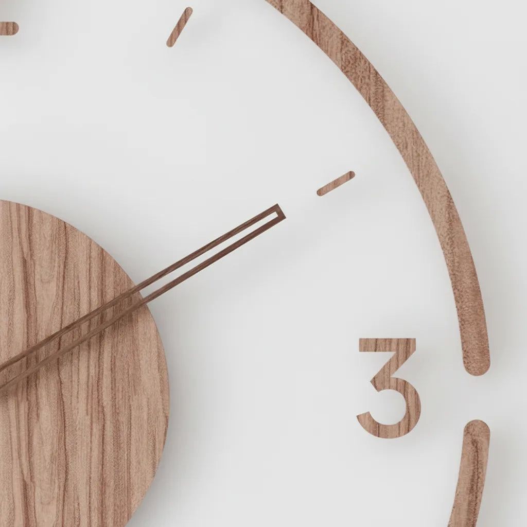 Lautlose Design-Wanduhr aus Holz & Acryl, Ø 35 cm -    Zorenza
