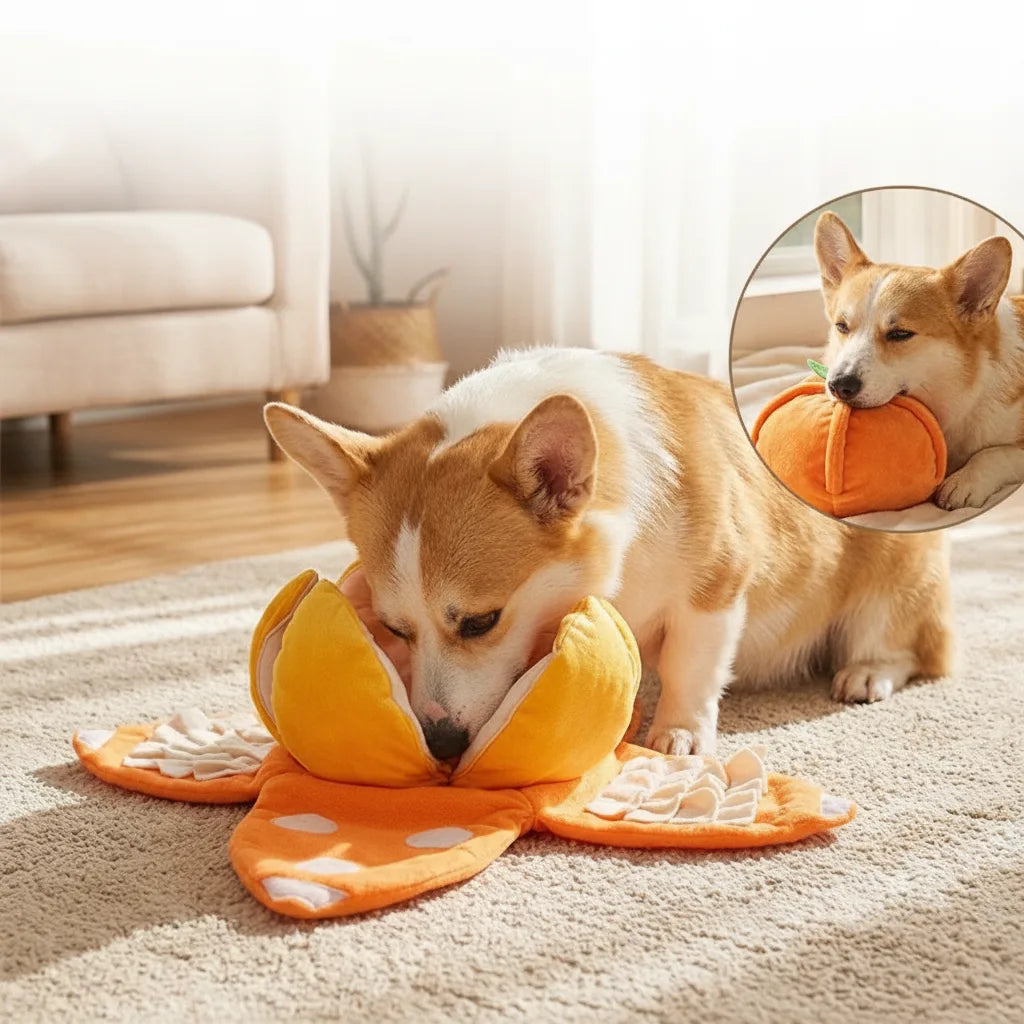 Interaktives Plüsch-Hundespielzeug mit Quietscher – Versteck-Puzzle für Leckerchen Zorenza