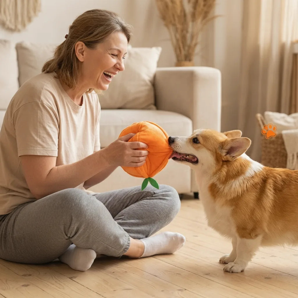 Interaktives Plüsch-Hundespielzeug mit Quietscher – Versteck-Puzzle für Leckerchen Zorenza