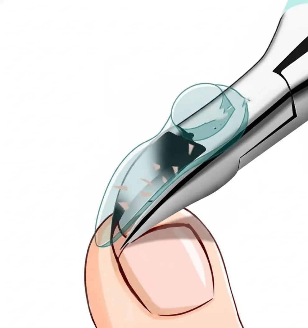 Nagelschere mit Spritzschutz – Ergonomisch für dicke Nägel -    Zorenza