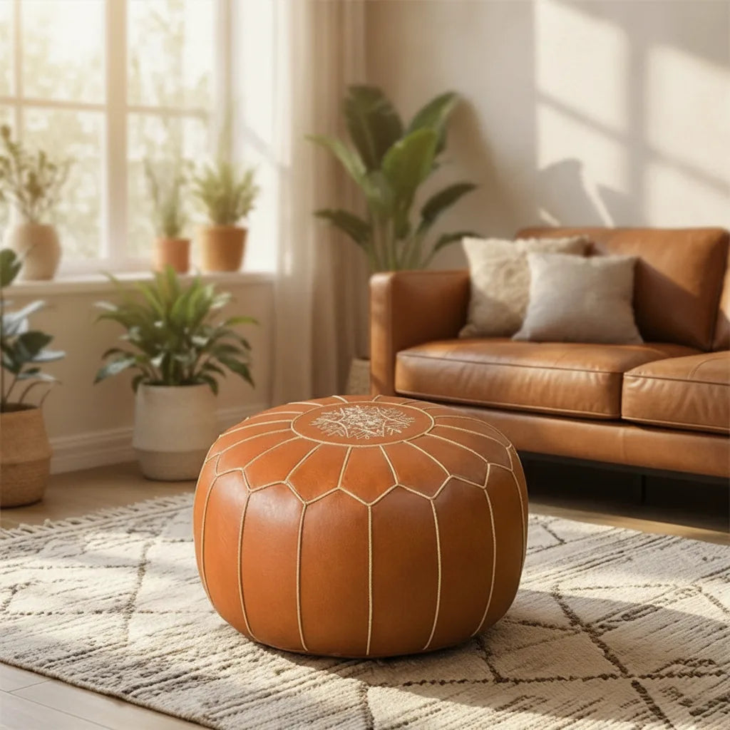 Pouf mit Stauraum und Handstickerei -    Zorenza