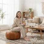 Pouf mit Stauraum und Handstickerei -    Zorenza