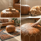 Pouf mit Stauraum und Handstickerei -    Zorenza