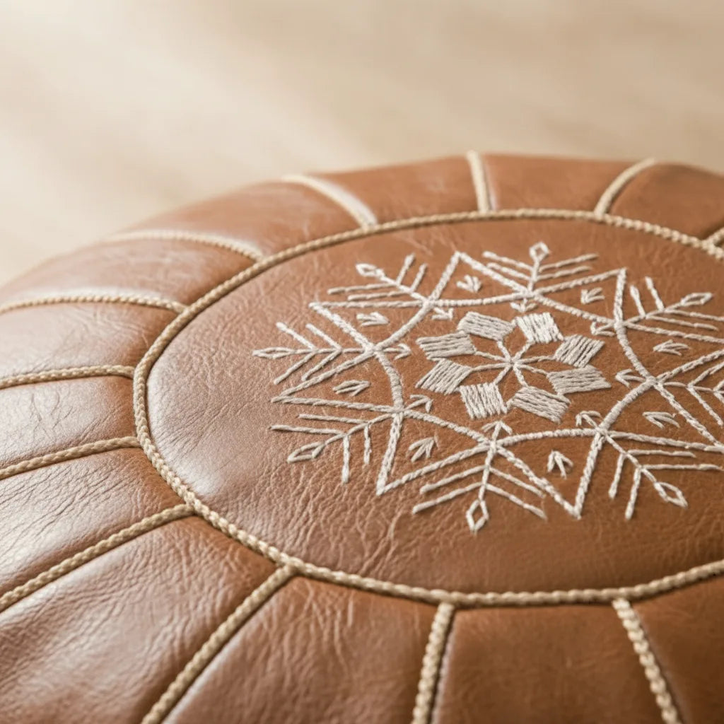 Pouf mit Stauraum und Handstickerei -    Zorenza