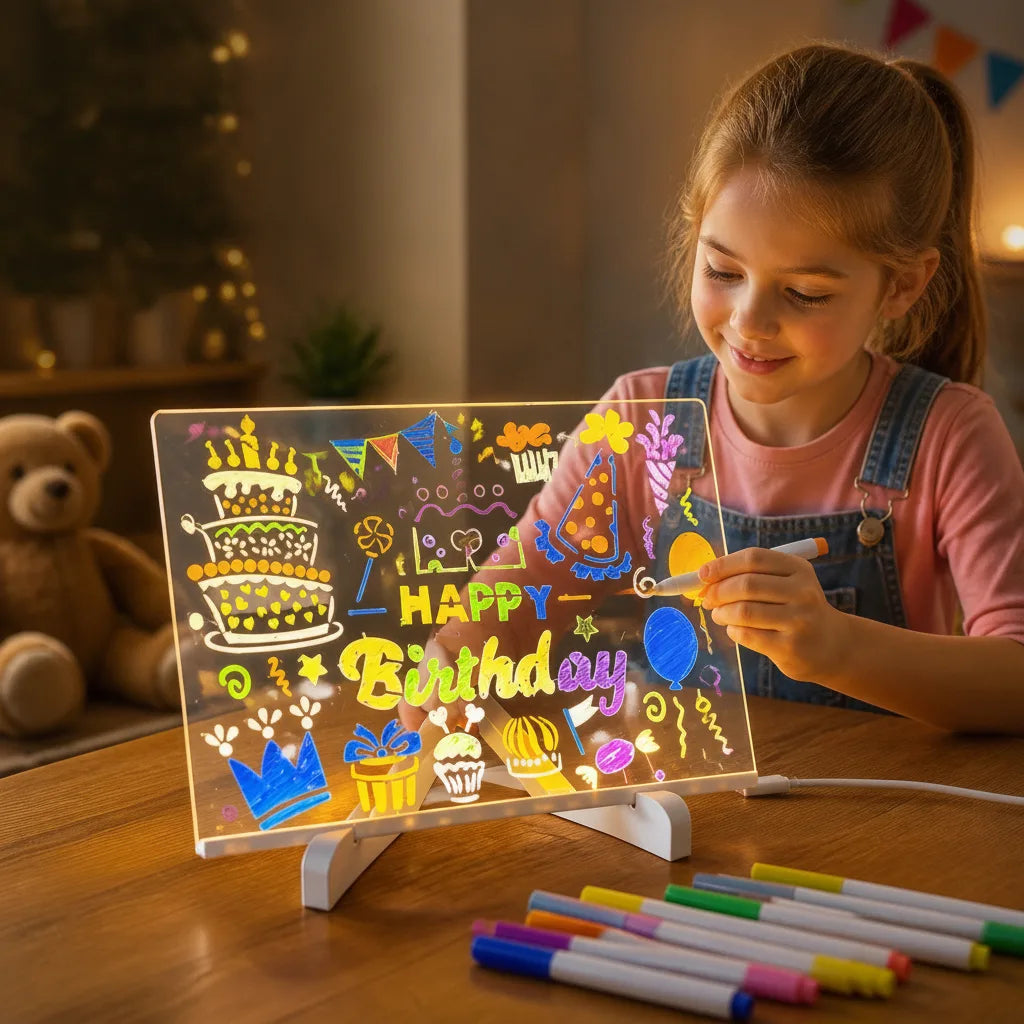 LED Leuchtzeichenbrett mit 7 Stiften – Acryl, USB -    Zorenza
